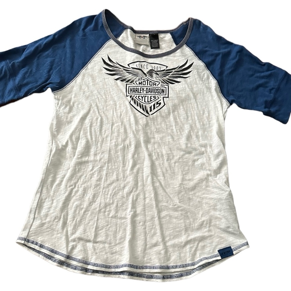 Harley-Davidson Womens Sz Large 115th Anniversary Limited Edition Baseball Tee